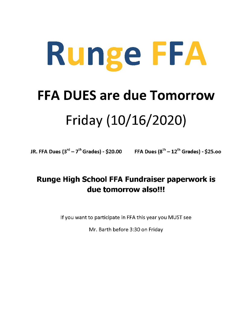 Runge ISD Runge FFA